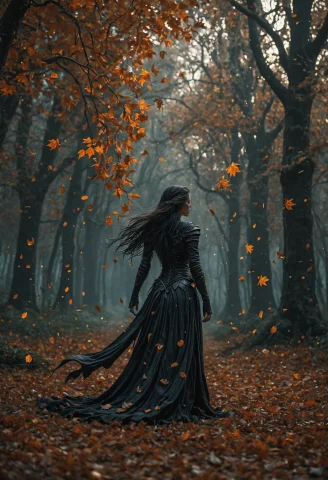 Falling Leaves,loravalyrian Lord0.0,dark Asdxohnxs. Cinemati... — SDXL AI Prompt: falling leaves,,dark asdxohnxs. cinematic vfx, ,Anne Stokes fantasy art,beautifu...