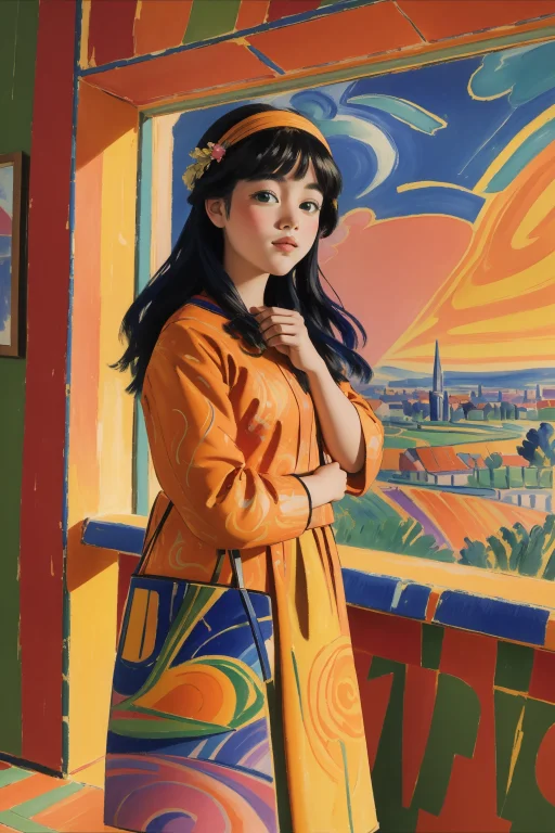 1girl, Lorajiangzhaohe7680.8, Masterpiece Impasto Of A Lands...