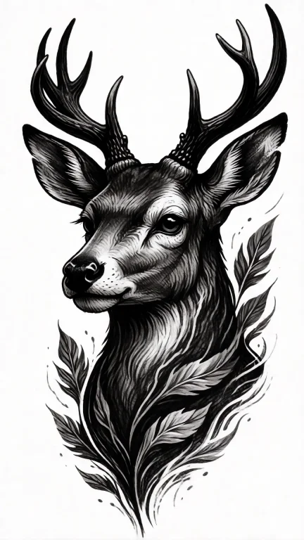 Tattoostencil This Is A Black And White, Digital Drawing Of...