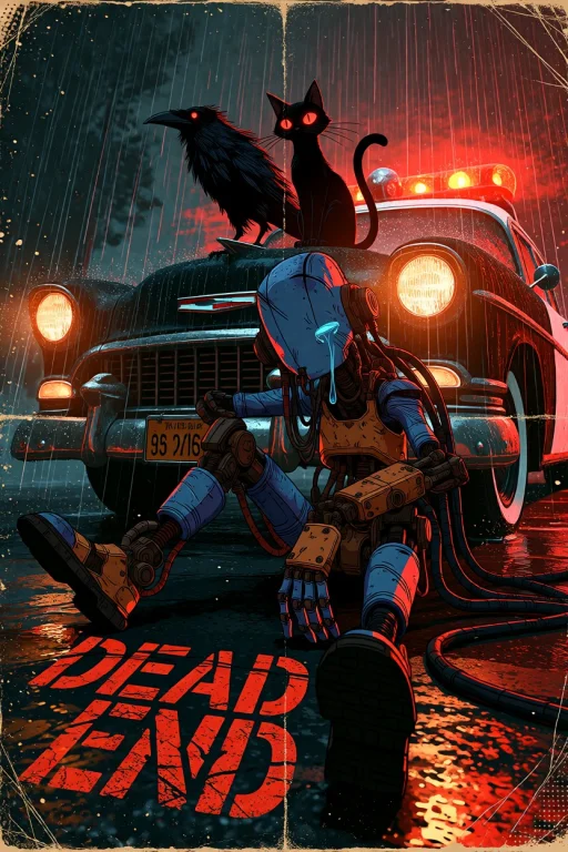 A Stylized, Gritty Neo-noir Poster Inspired By Dark Cyberpun...
