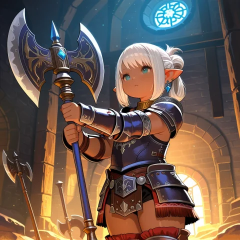 1woman,lalafell,final Fantasy 14, Short, Dark Skin, Elf Ears... — Stable Diffusion AI Prompt: 1woman,lalafell,/(Final Fantasy 14)/, short, dark skin, elf ears, jewellery, bob...