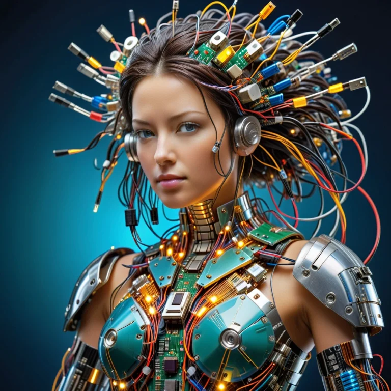 Transistors, Futuristic Cybernetic Woman Built Entirely From...
