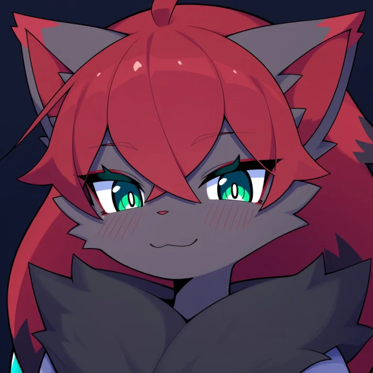 Devvoxy Best Quality, Zoroark, Red Hair, Short Hair, Messy H...