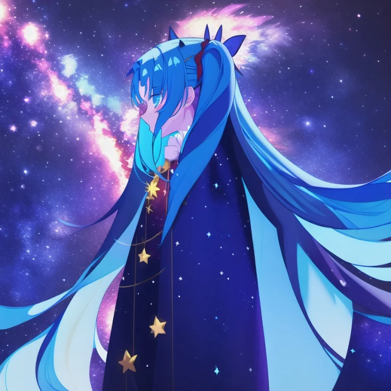 1girl, Loraishspa V11, Aurora, Constellation, Galaxy, Lightp...
