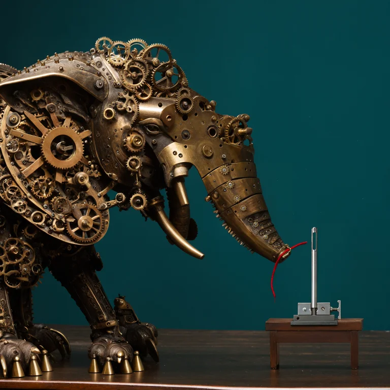 Gears, Steampunk, Photograph Of A Clockwork Elephant Sculptu...