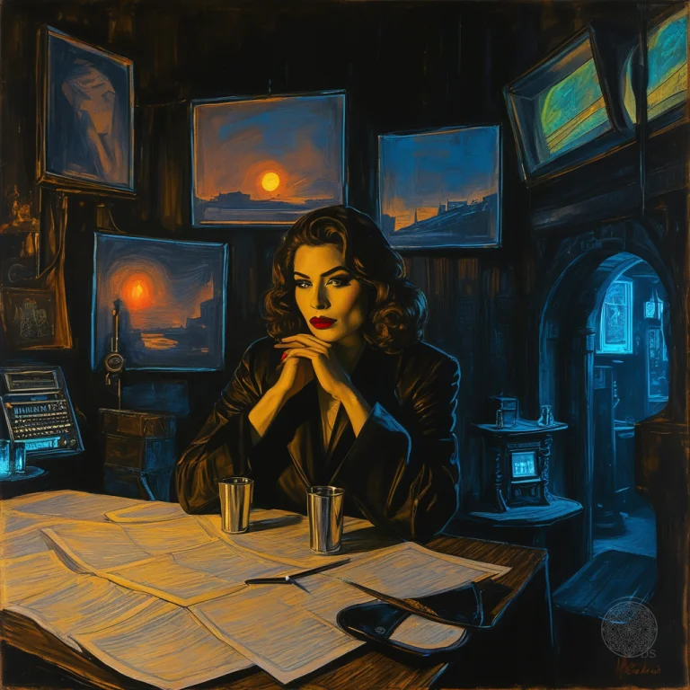 Illicit Late-night Dive Bar In The Enceladus Undercity, Neon...