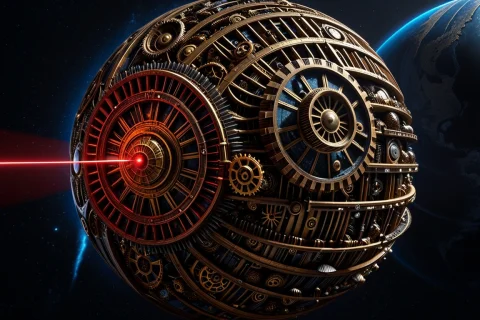 Cinematic, Close-up Of Star Wars Death Star Made Out Of Gear... — SDXL AI Prompt: cinematic, close-up of Star Wars Death Star made out of gears in space, the Deat...