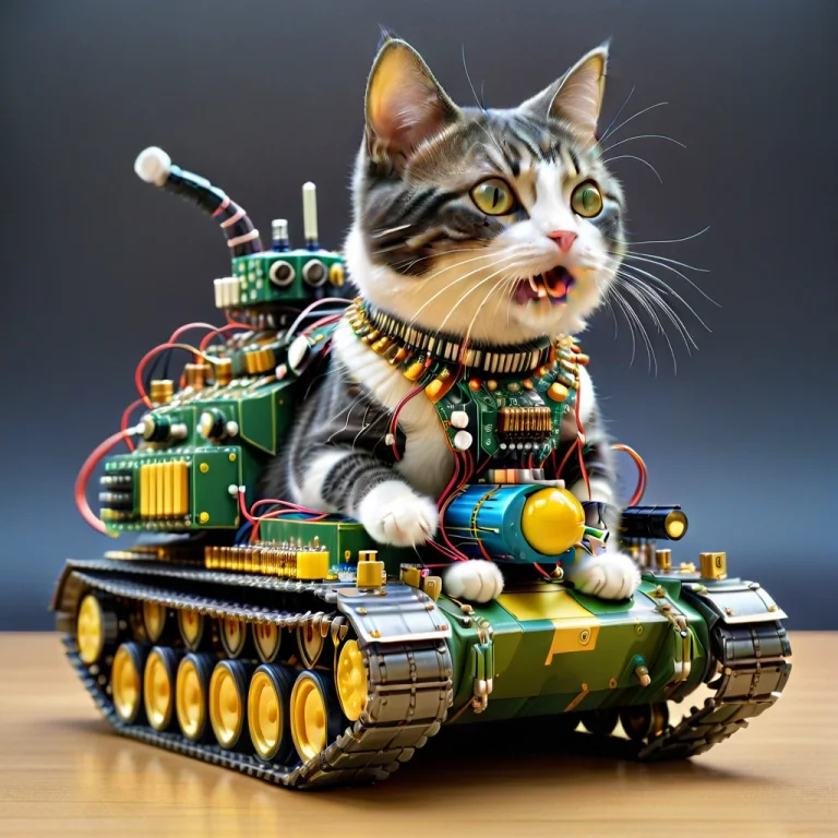 Semi-realistic, A War Tank Transistors, A Cat Made Of Transi...