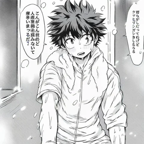 Boku No Hero Academia, Monochrome, Greyscale, Midoriya Izuku... — Stable Diffusion AI Prompt: boku no hero academia, monochrome, greyscale, midoriya izuku, male focus, 1boy,...
