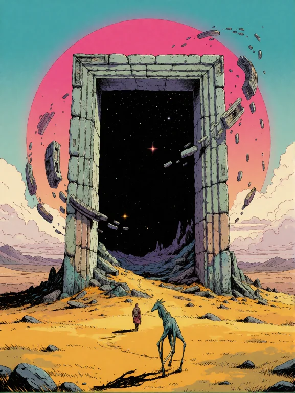 European Comic Style, Surreal Fantasy Art, An Enormous Ancie...