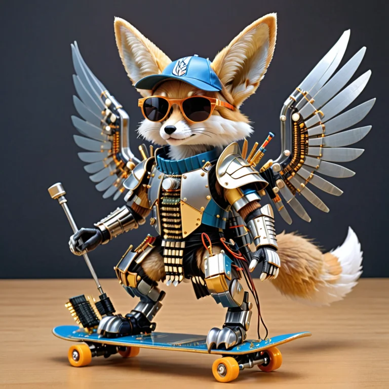 Fennec Fox Knight Made Out Of Transistors, Armor Made Out Of...