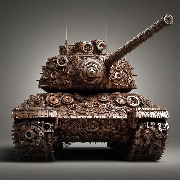 Battle Tank Made Of Gears, City