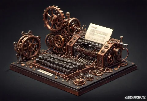 High-resolution Photograph Of A Single Sculpture Of A 1950s... — SDXL AI Prompt: high-resolution photograph of a single sculpture of a 1950s desktop typewriter,...