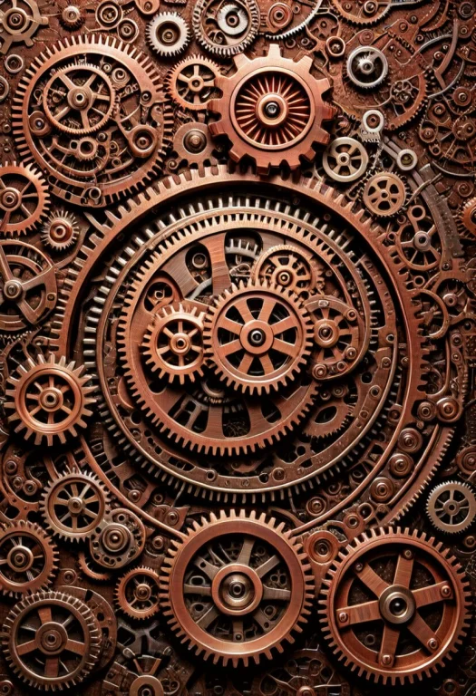Interlocking Gears, Multiple Cogs Of Various Sizes, Gear Mes...
