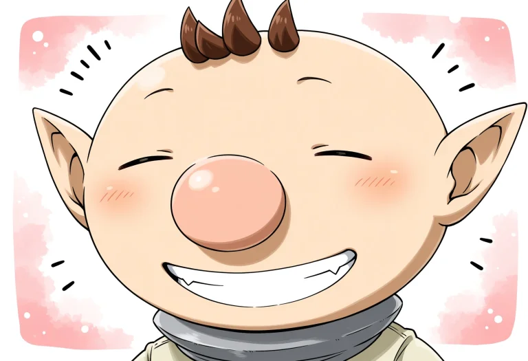 Olimarpikmin, Male, Brown Hair, Closed Eyes, Shortstack, Poi...