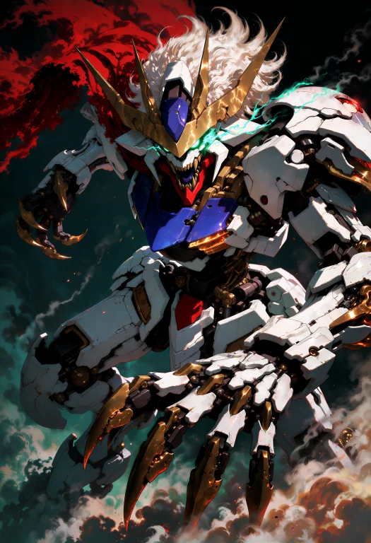 Dramatic Anime Action Illustration, Low-angle Side View Of A...