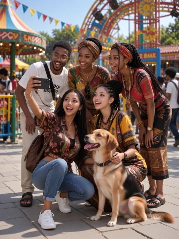 This Is The Best Quality Modern Photograph. An African Woman... — Stable Diffusion AI Prompt: This is the best quality modern photograph. An African woman and her husband and...