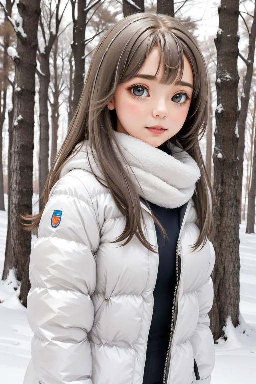 1girl, Loraniangao0.5, Vector Art, High-tech Trees, Loving N...
