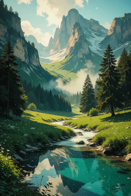 Nature, A Breathtaking Vertical Landscape Photograph Of A Ma...