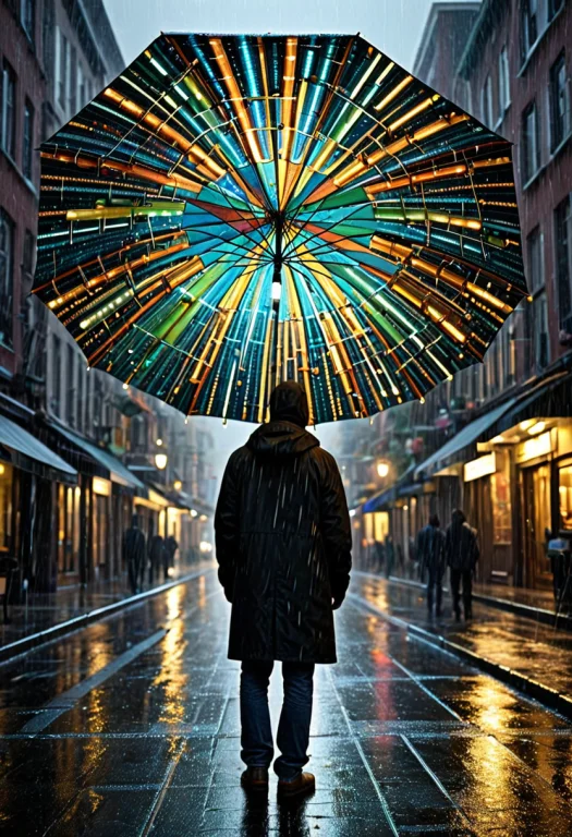 Transistors, Photorealistic, An Open Umbrella Assembled From...