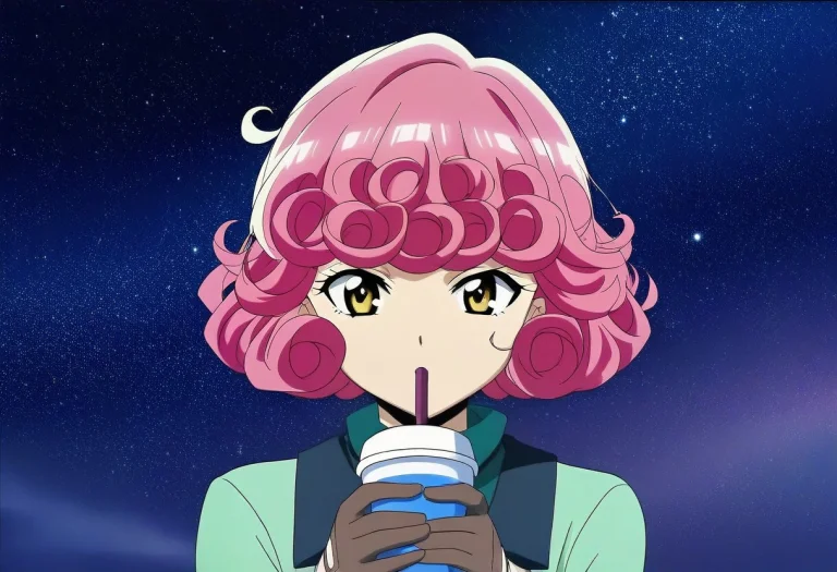 Masterpiece, Best Quality, 1girl, Short Hair, Pink Hair, Cur...