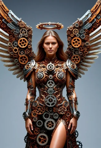 Angel, Female, Gears Angel, Angel Made Of Gears, Colorful, ,... — SDXL AI Prompt: angel, female, gears angel, angel made of gears, colorful, , shiny, glowing, dre...