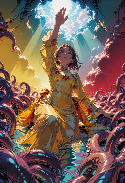 Masterpiece, Digital Anime Illustration Of A 22-year-old Wom...