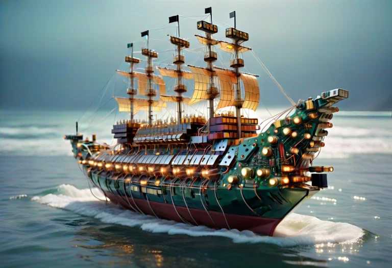 Ship Made Out Of Transistors , Looks Beautiful And Aesthetic...