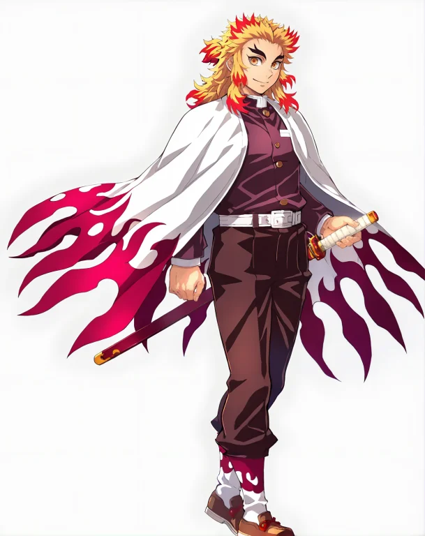 Lorarengoku Kyojuro0.7 Rengoku Kyojuro, Smiling, Katana Shea...