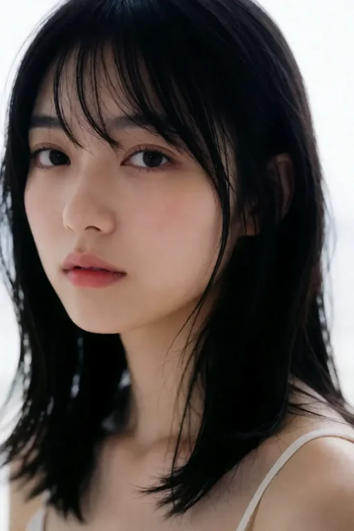 Realistic Photography, Young Woman,she Has Black Hair,