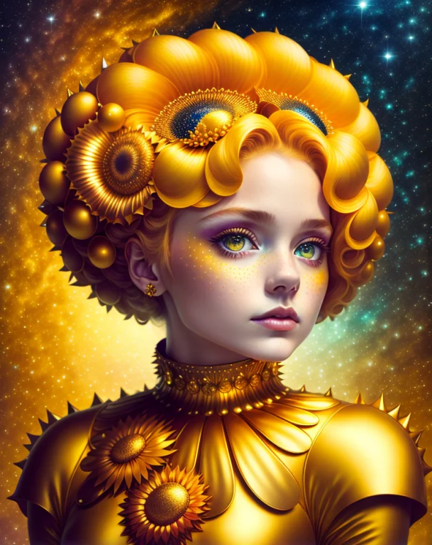 Colorpop Style, A Photographic Mugshot Portrait Of The Sun S...