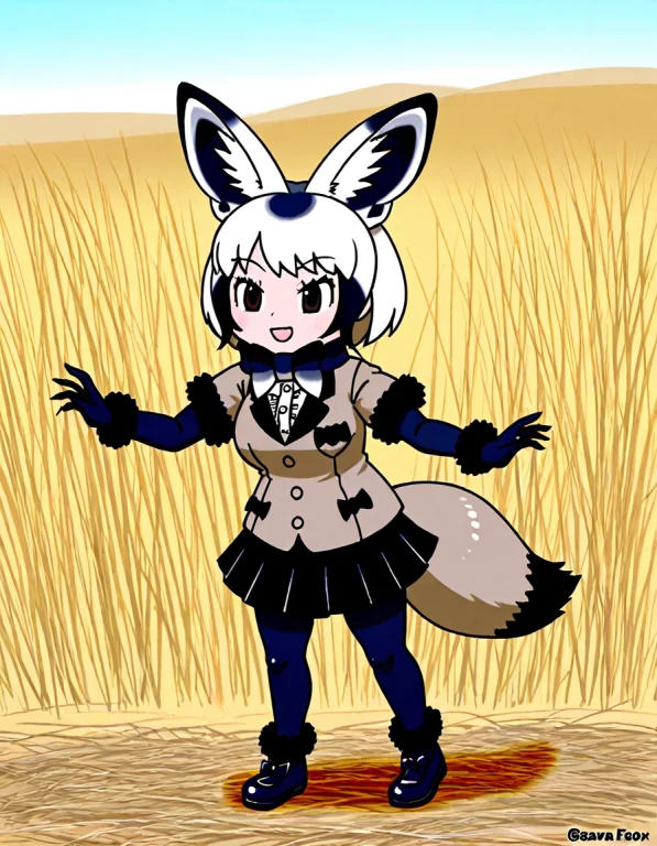 Batearedfoxkemono Friends, Batearedfox, Fox Girl, Tail, Gray...