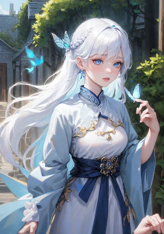 Blue Ruqun,bestquality,head,originaloutfit,hanfu,clear Detai...