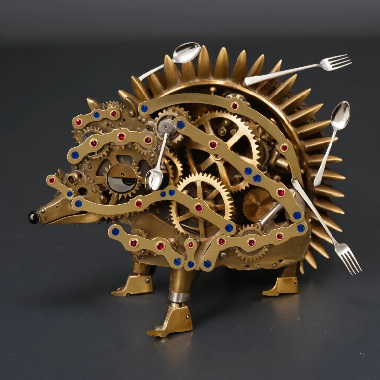 Macro Studio Photograph Of A Real Handmade Brass Clockwork H...