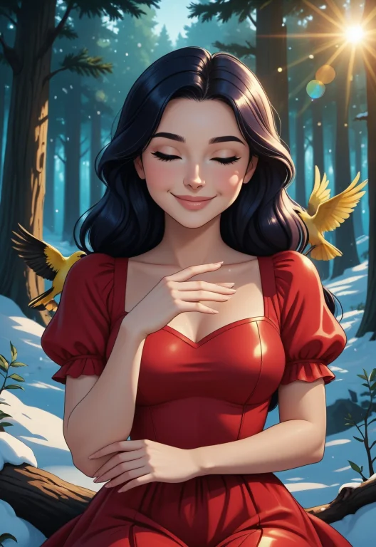 Snow White Picking Apples In A Forest Glade, Classic Blue, Y...