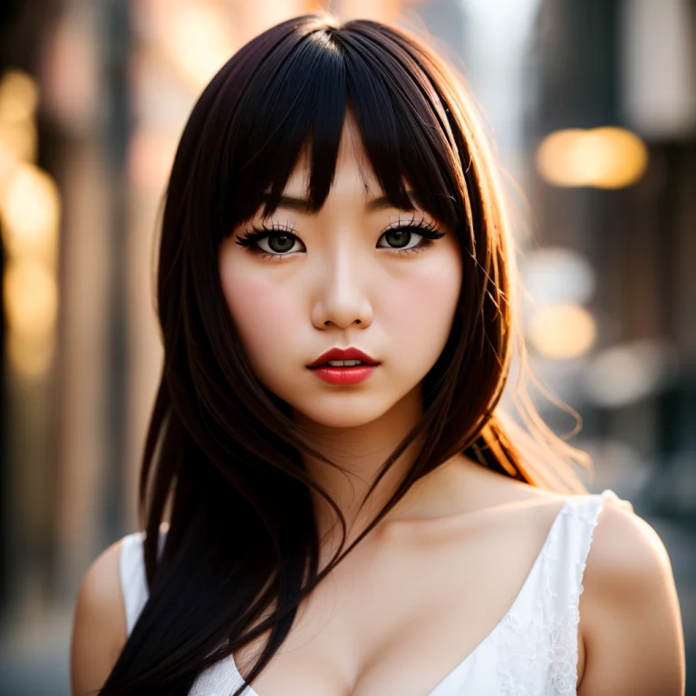 Young Japanese Female, Photograph, Beautiful Eyes, Sharp Foc...