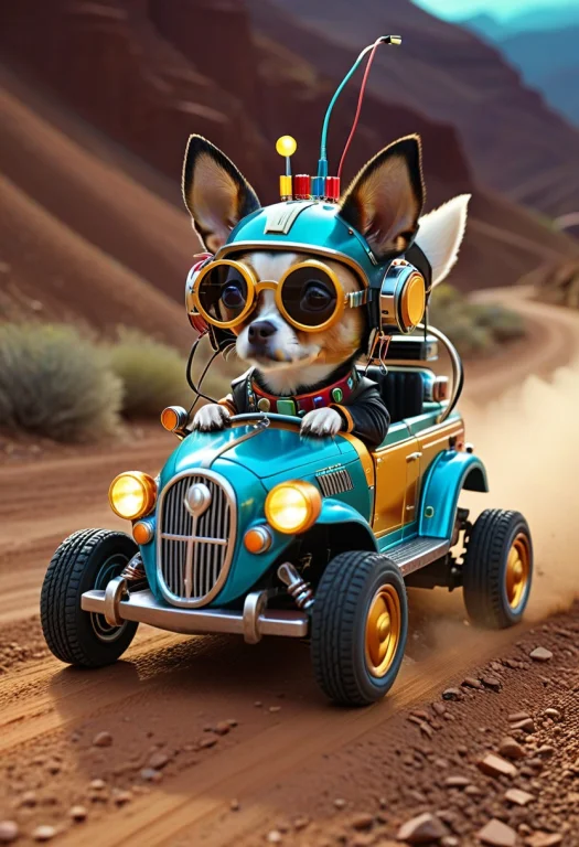 From Side, Closeup Small Cute Colorful Transistor Vehicle Ma...