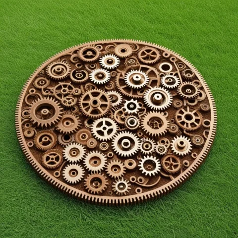 Lawn, Replace Grass With Gears, Gears, Gears Are Flat, — SDXL AI Prompt: lawn, replace grass with gears, gears, gears are flat,