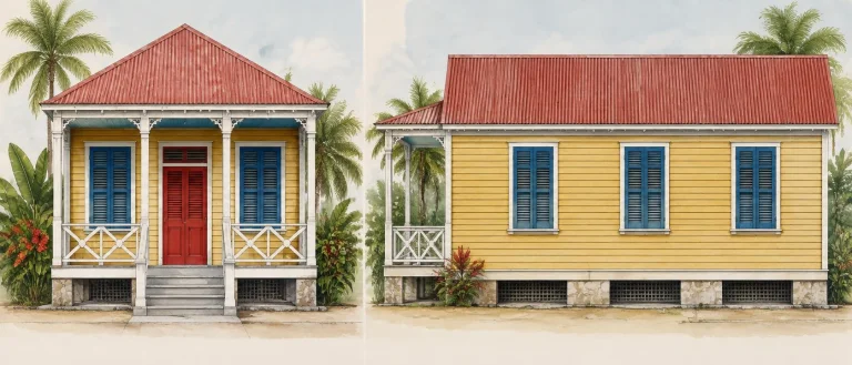Painted Elevation Of An Antillean Or Caribbean Freedmans Cot...