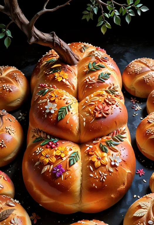 Bread, Baking, Tree Loaf1.3, Floral, Technology, Black Backg...