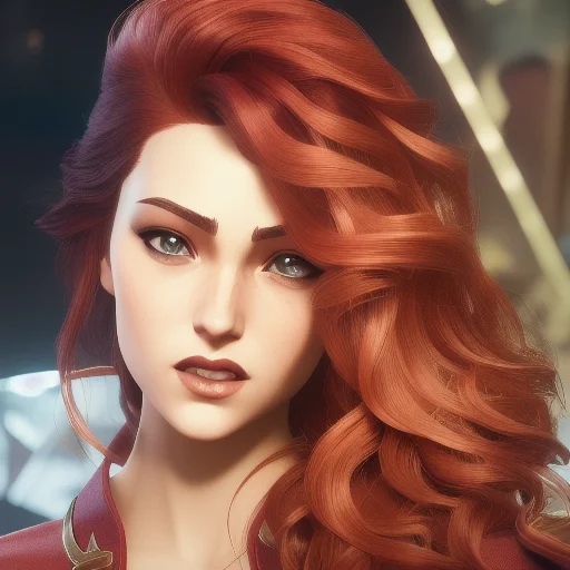 Sexy Cute Redhead With Curly Hair, Arcane Style Arcanestyle...
