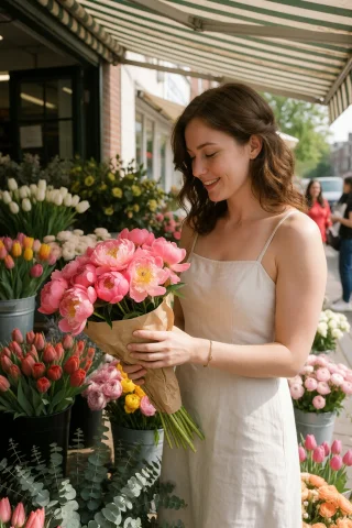A Candid Photograph Of A Woman In Her Twenties With Wavy Che... — Stable Diffusion AI Prompt: A candid photograph of a woman in her twenties with wavy chestnut hair tucked be...