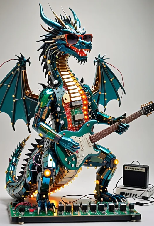 Transistors, Statue Of A Dragon, Sunglasses, Playing Electri...