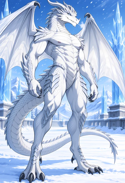 Draconicdragon. A Clearly Adult Male Ivory Glacier Dragon St...
