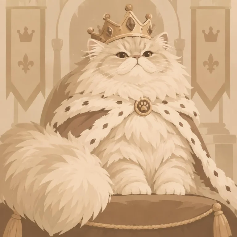 Beige Color Art Style No Words King Of The Floof