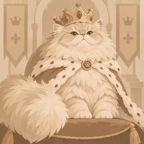 Beige Color Art Style No Words King Of The Floof — Stable Diffusion AI Prompt: Beige Color art style ((no words)) King of the Floof