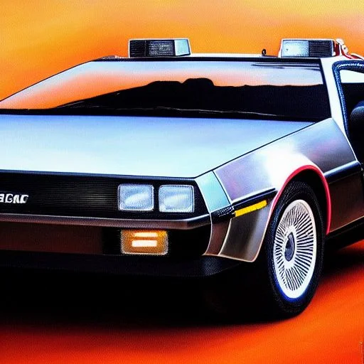 Delorean, Ultra-detailed,  Franz-unterberger Style