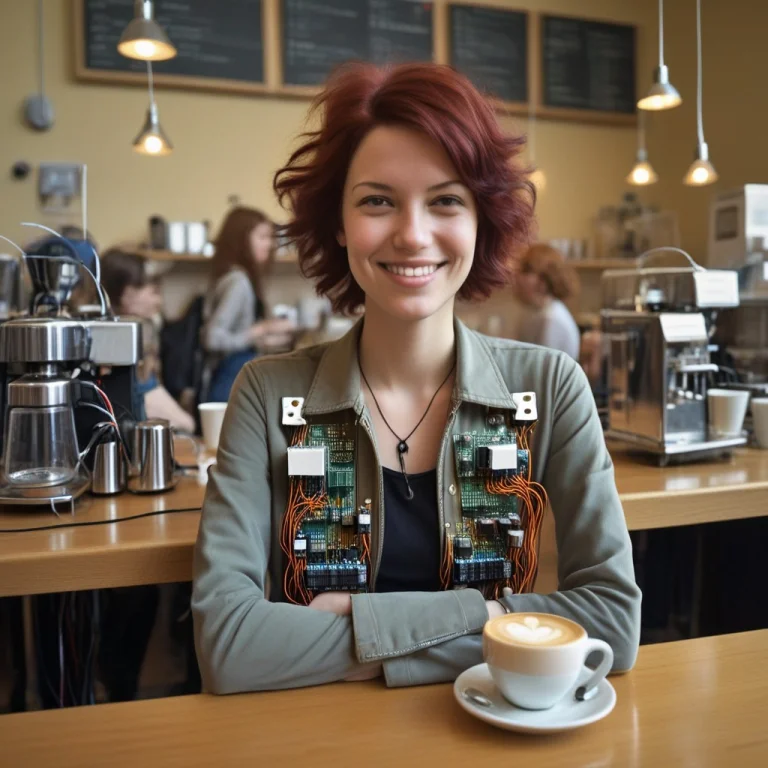 Female Transistors, In A Coffee Shop, Standing, Smiling, Sol...
