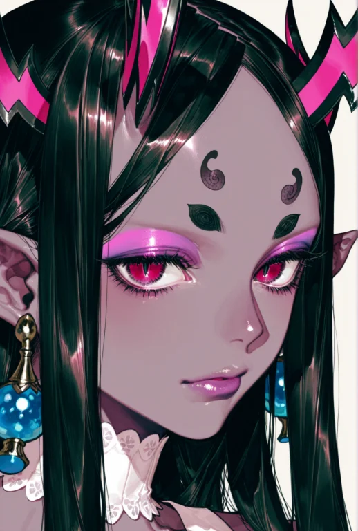 , 1girl,lips,ibuki Douji Fatemiddlepartpartedbangspartedhair...