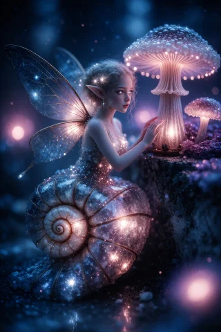 Bradhamel Art Style, Glow Style, Digital Fantasy Illustratio... — Stable Diffusion AI Prompt: Bradhamel art style, Glow style, Digital fantasy illustration of a young elven f...